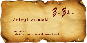 Zrinyi Zsanett névjegykártya